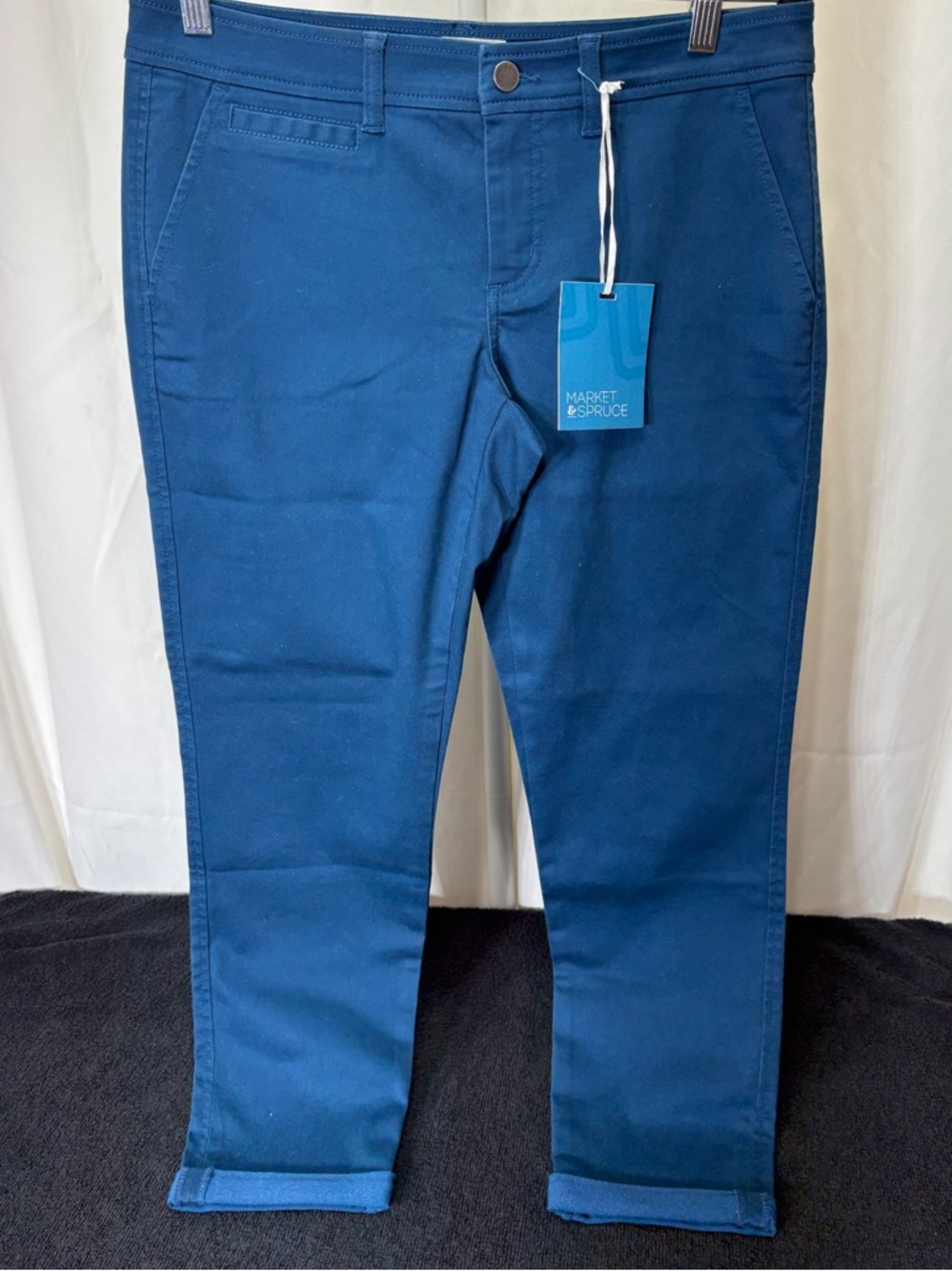 Market & Spruce Deep Teal Cropped Ankle Pants 2652
